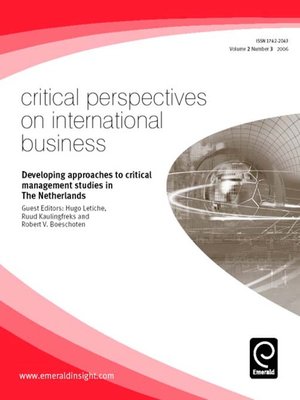 cover image of Critical Perspectives on International Business, Volume 2, Issue 3
